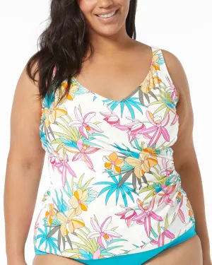 2024 Beach House Women's Plus Tropic Bloom Lola Wrap Tankini - Hw3a350