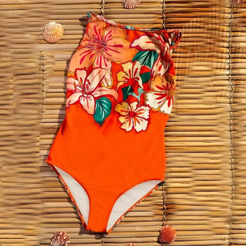 Aesthetic Floral One-Piece Swimsuit