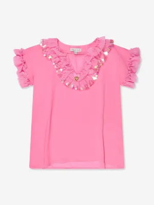 Angels Face Girls Irena Sequin Kaftan in Pink