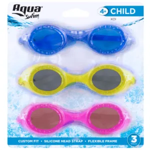 Aqua Swim Assorted Child Goggles - 3 Pack