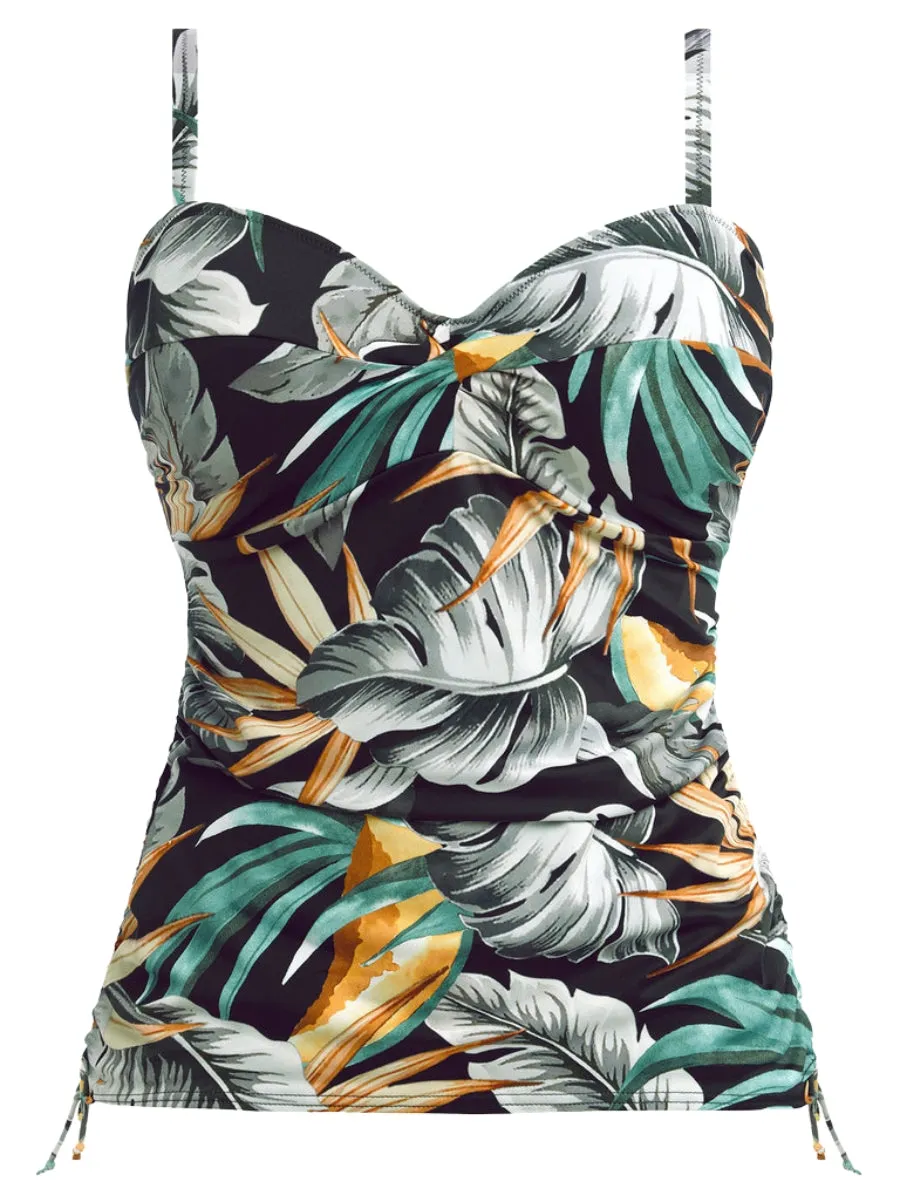 Bamboo Grove Twist Front Tankini - Jet