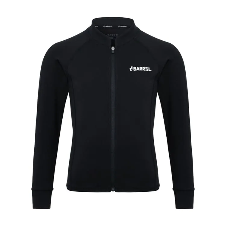 Barrel Kids Essential Zip Up Rash Guard-BLACK