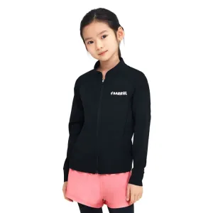 Barrel Kids Essential Zip Up Rash Guard-BLACK