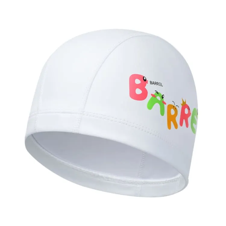 Barrel Kids Jelly Silicone Coating Swim Cap-WHITE