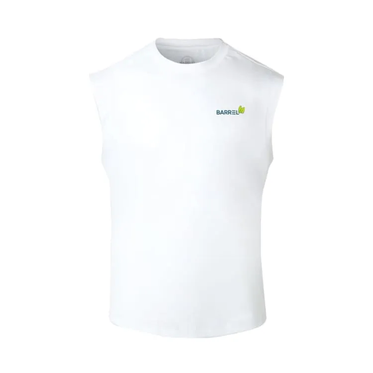 Barrel Men Tropical Sleeveless Rash Guard-WHITE