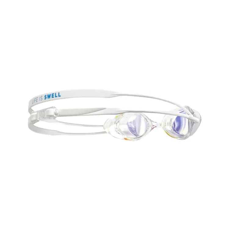 Barrel Racing Non Packing Swim Goggles-AURORA/WHITE