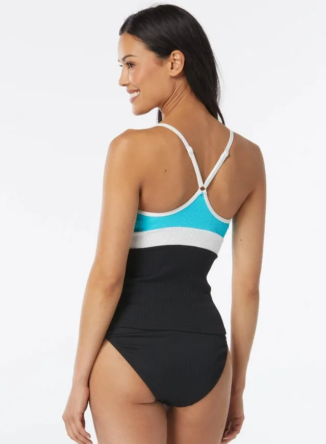 BEACH HOUSE SPORT COLORBLOCK RIB FLEX TANKINI