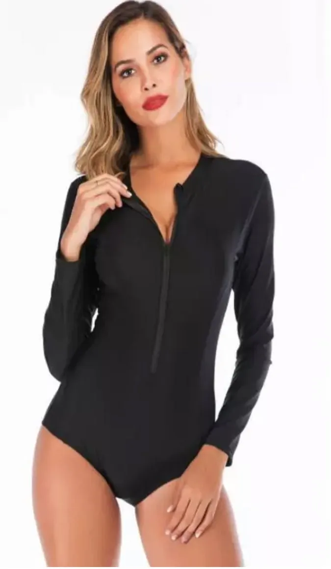 Black Rash guard swimsuit