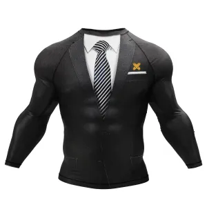 Black Tuxedo Rank BJJ Rash Guard