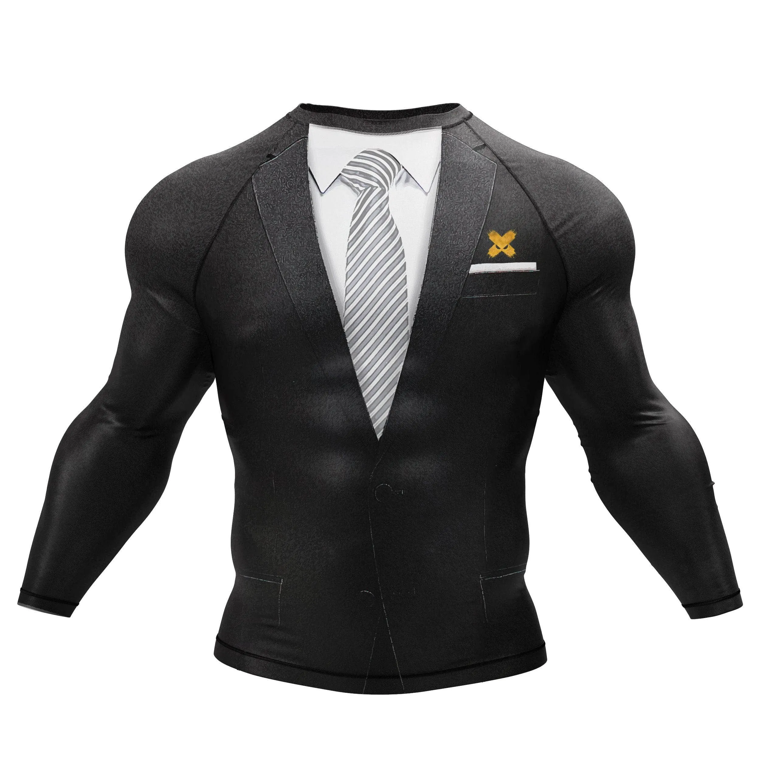 Black Tuxedo Rank BJJ Rash Guard