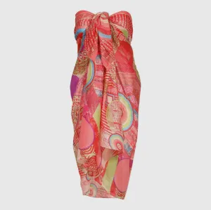 Bright Beach wrap Embroidered Cotton Sarong