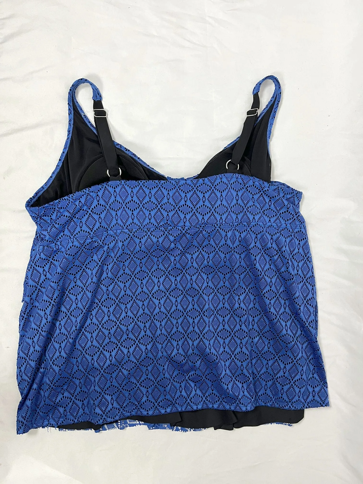 Catherines Size 34W Blue Tankini Top NWOT