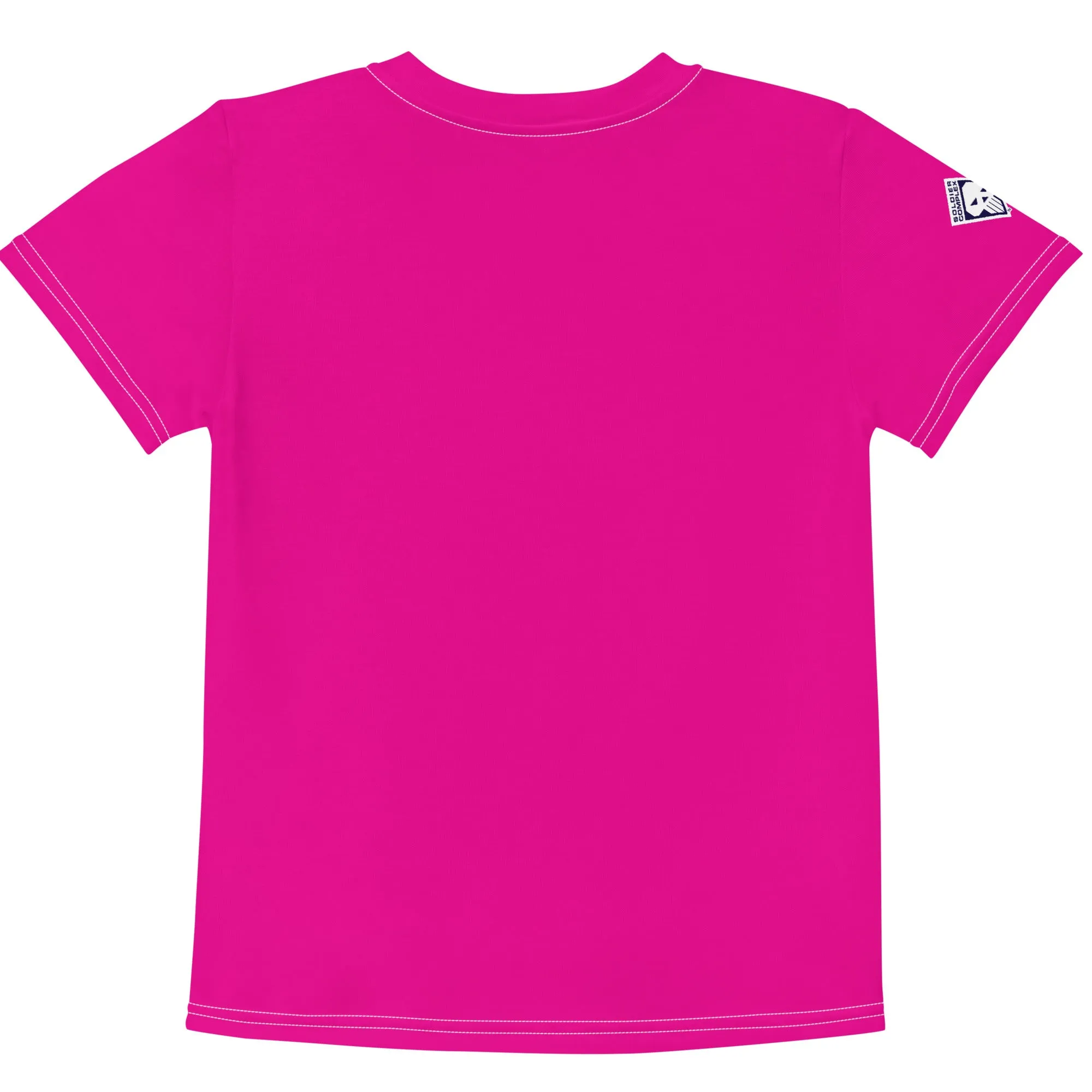 Colorful Sun Defense: Boys' Short Sleeve Solid Color Rash Guard - Hollywood Cerise