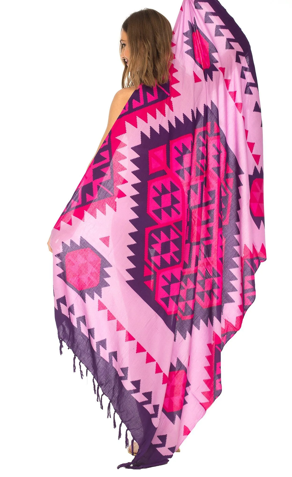 Ethnic Design Sarong with Fringe