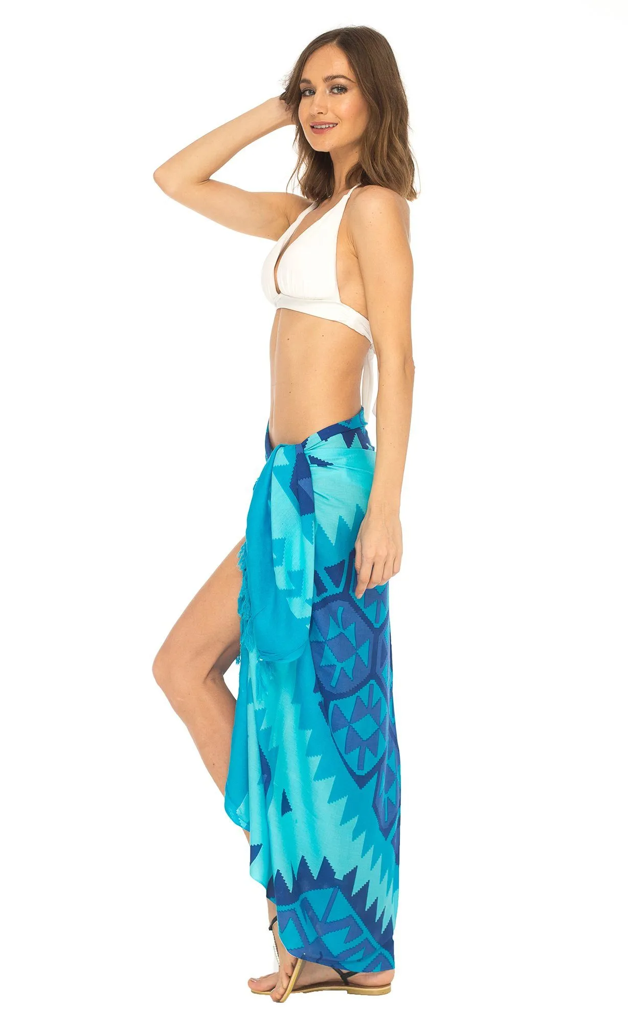 Ethnic Design Sarong with Fringe