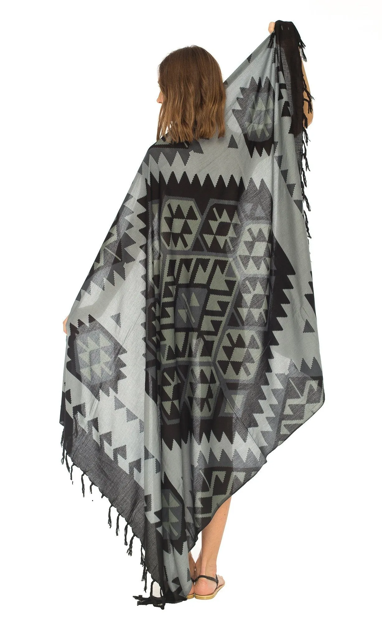 Ethnic Design Sarong with Fringe