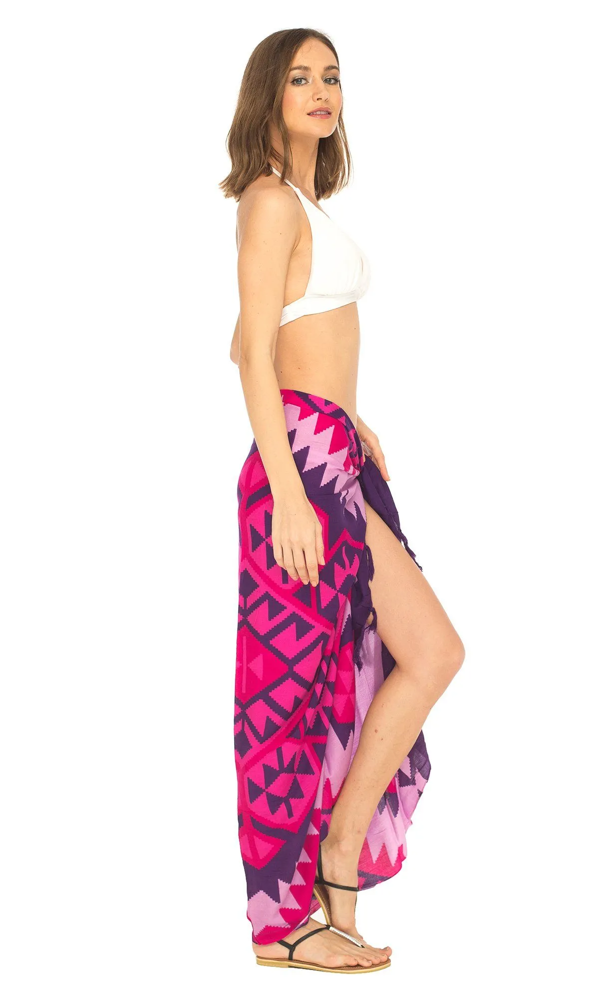 Ethnic Design Sarong with Fringe