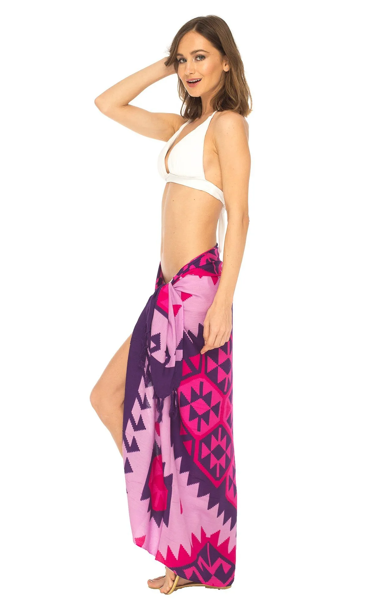 Ethnic Design Sarong with Fringe