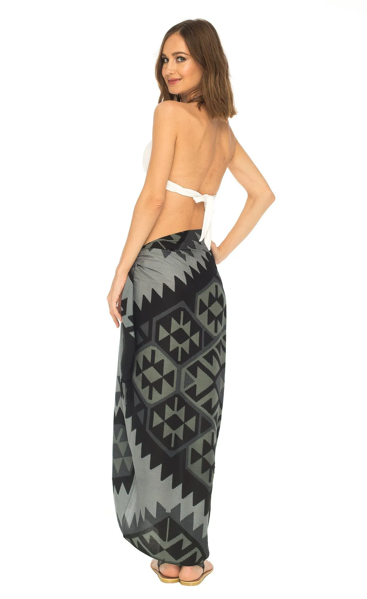 Ethnic Design Sarong with Fringe