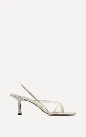 Flip Flop 75 Heel | White Diamante