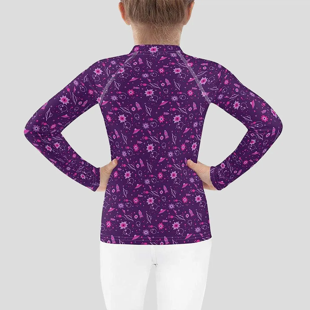 Floral Galactic Kids Rash Guard (POD)