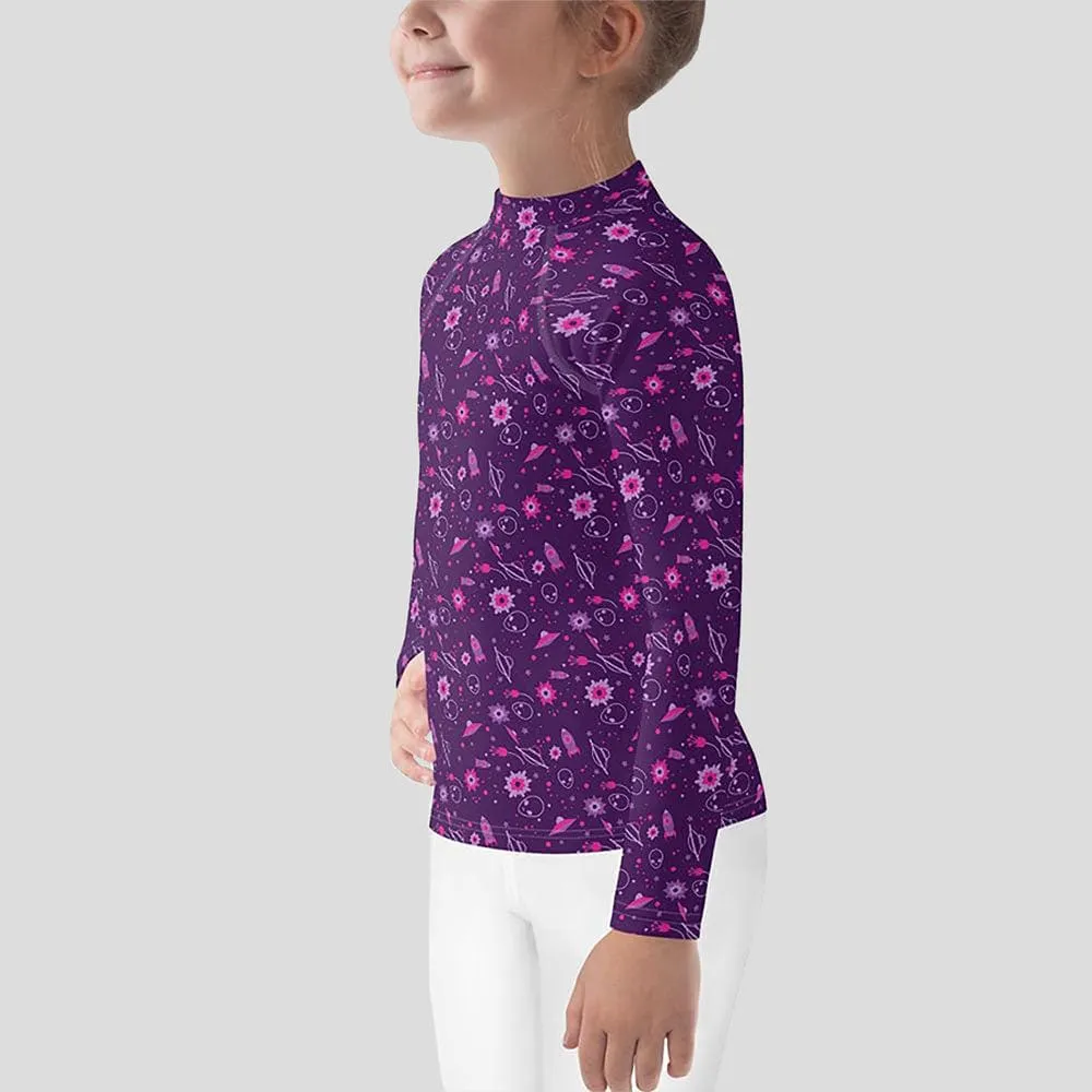 Floral Galactic Kids Rash Guard (POD)