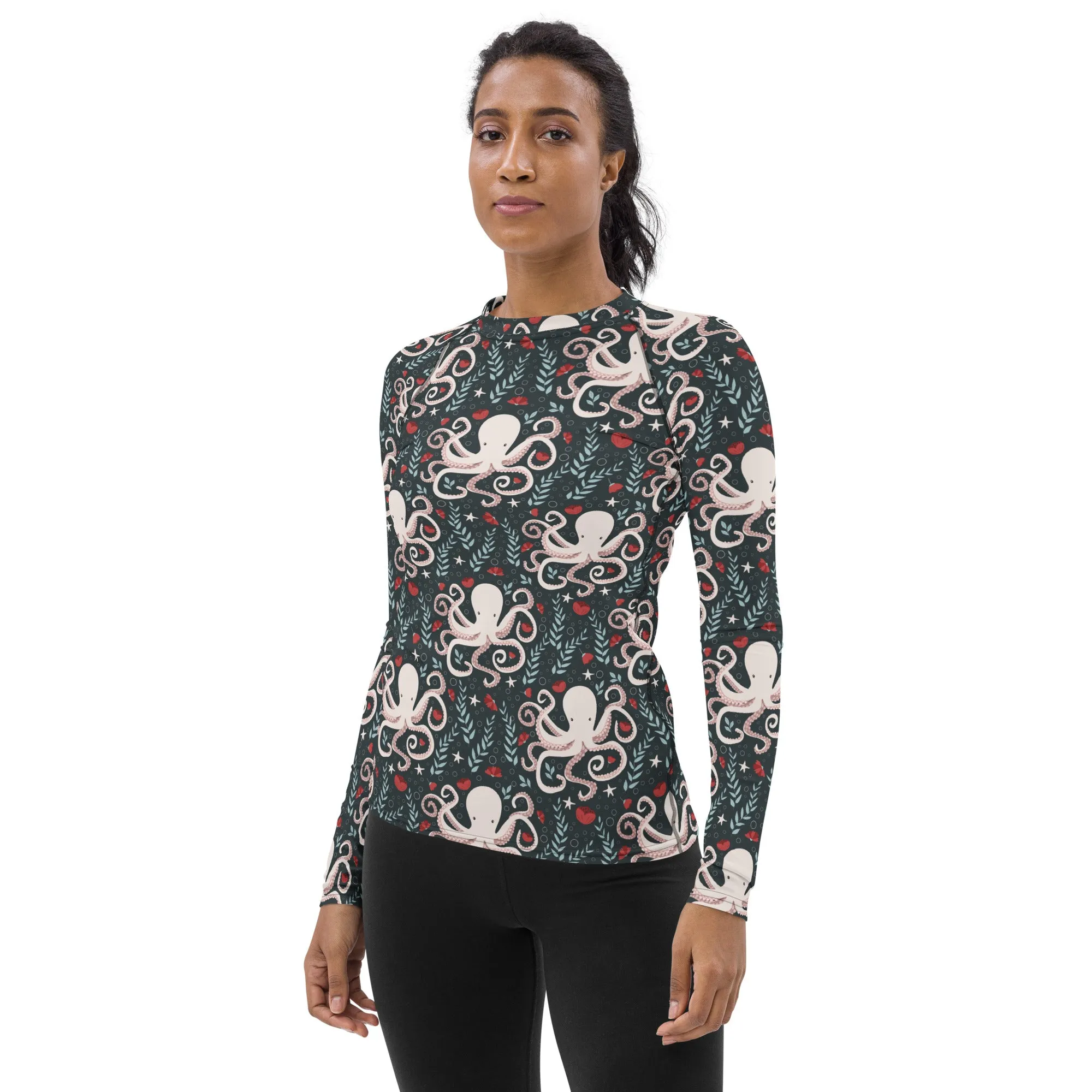 Floral Octopus Rash Guard Top (POD)