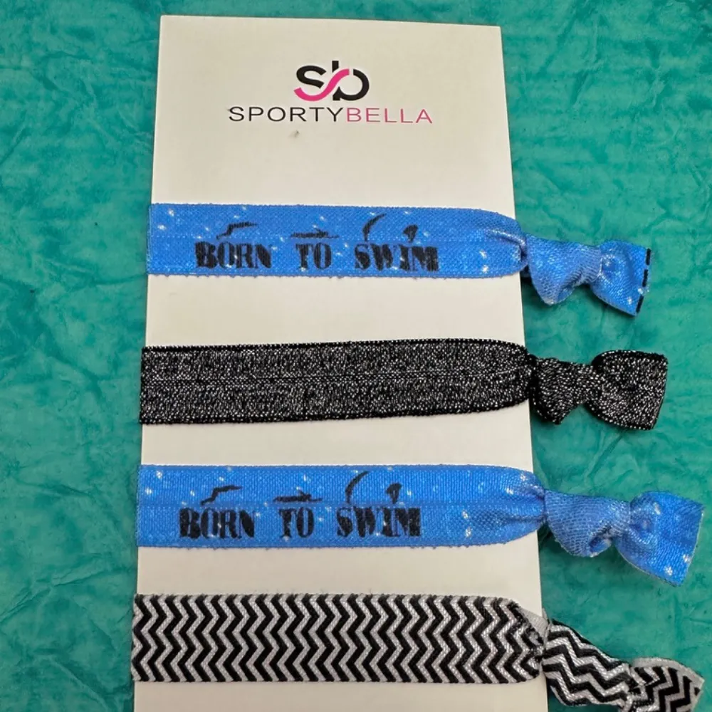 Girls Swim Hair Ties - Born to Swim