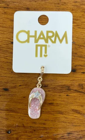 Gold Glitter Flip Flop Charm