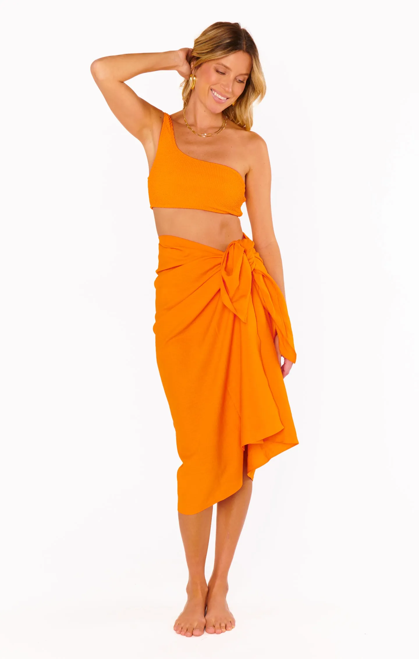 Kiran Sarong ~ Orange Linen