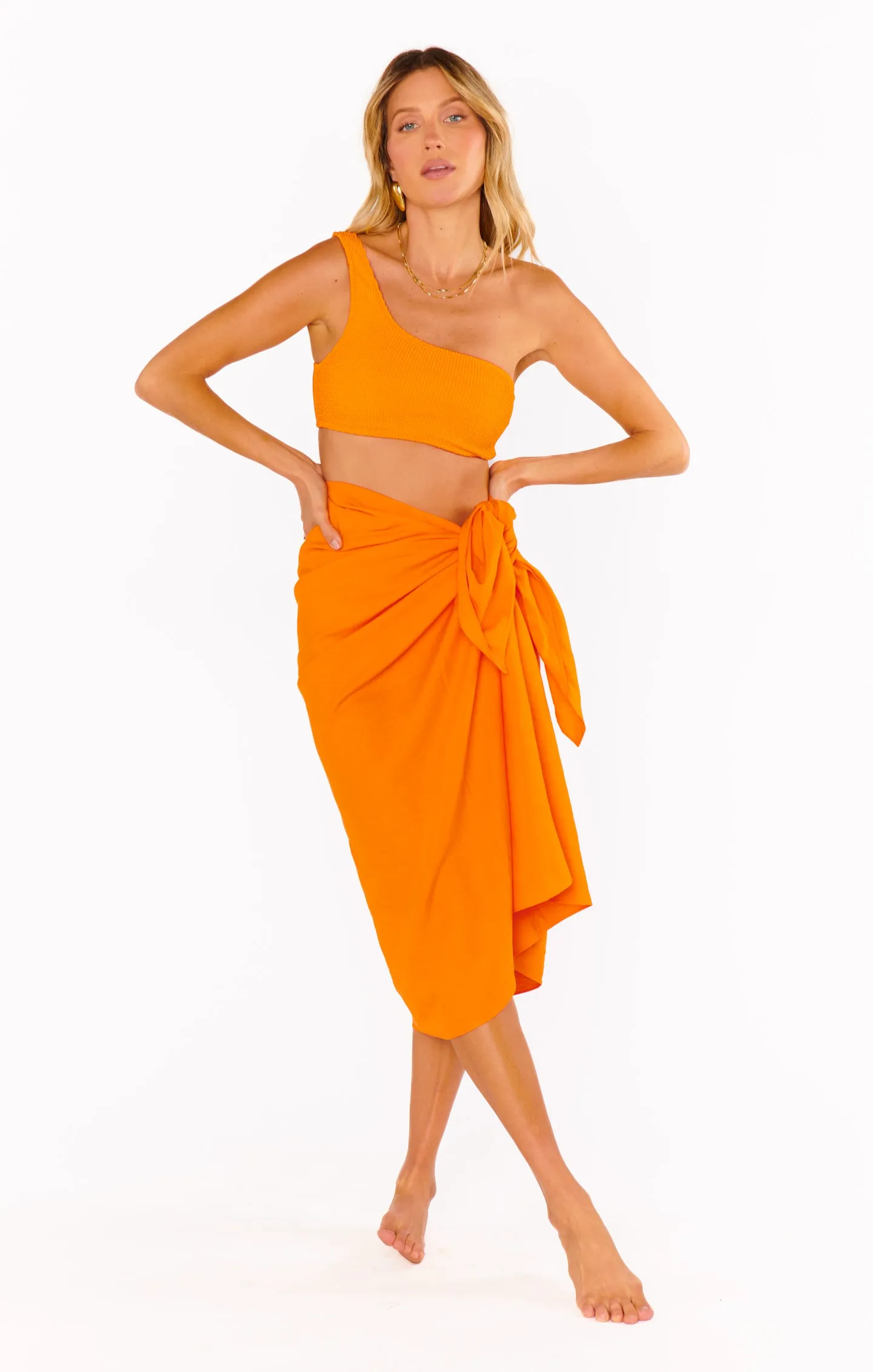 Kiran Sarong ~ Orange Linen