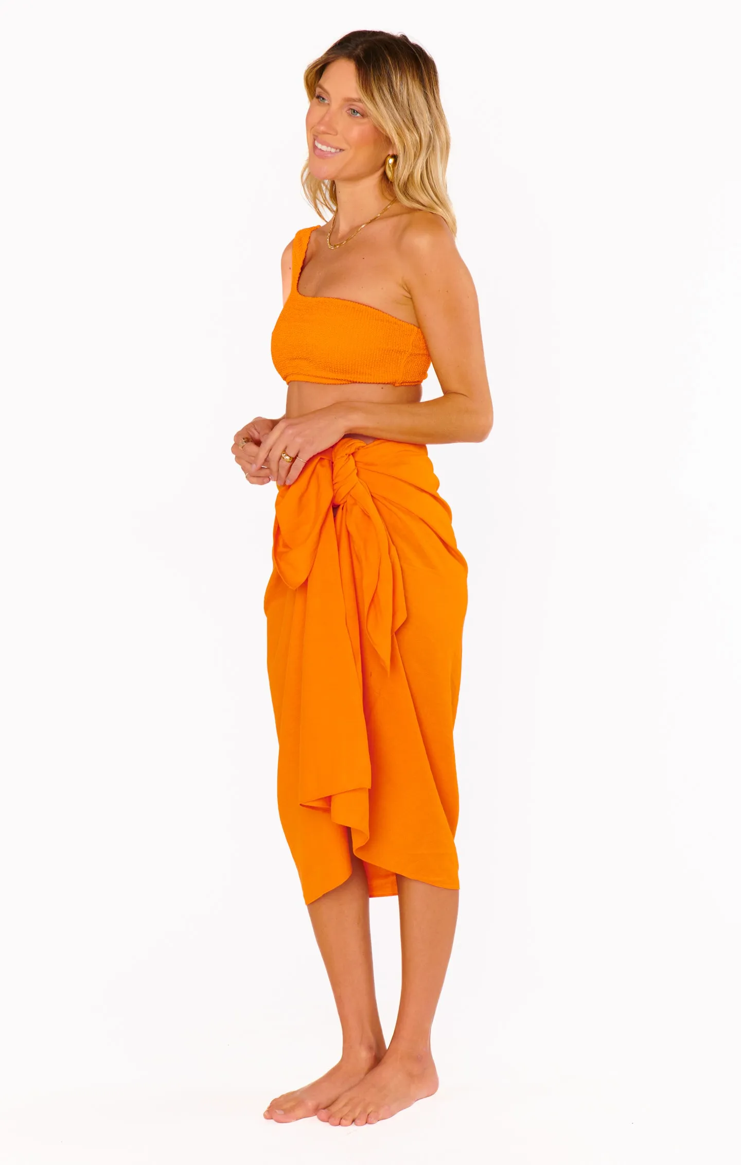 Kiran Sarong ~ Orange Linen