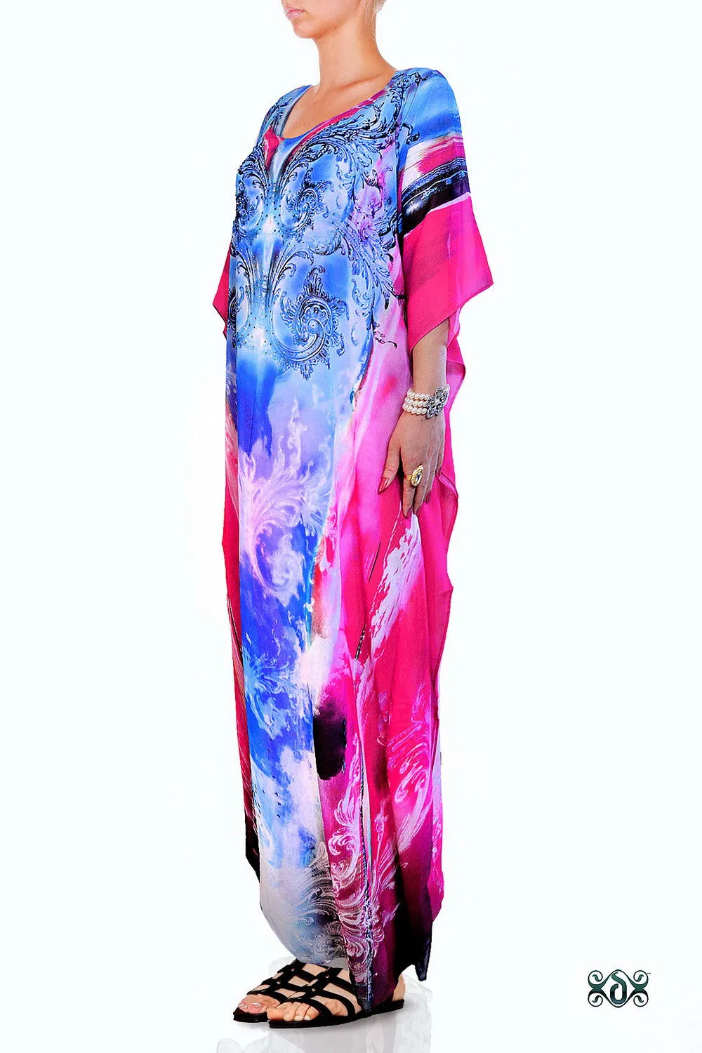 LA FUTURISMO Celestial Divine Devarshy Printed Long Embellished Kaftan - 1059B