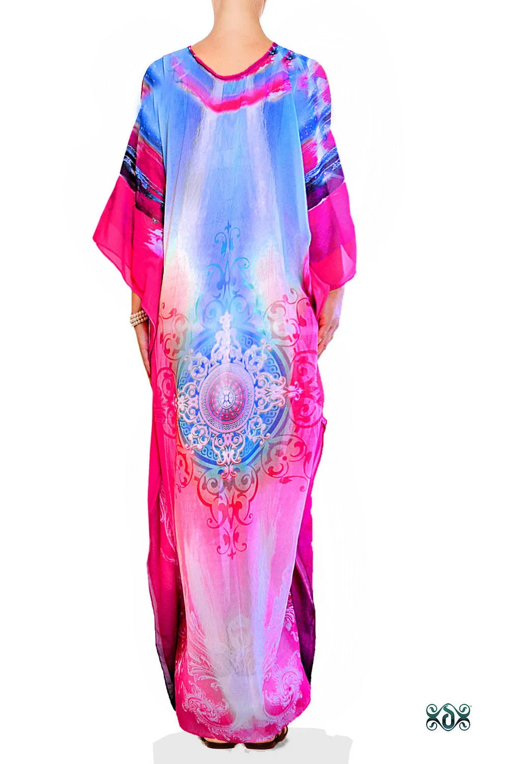 LA FUTURISMO Celestial Divine Devarshy Printed Long Embellished Kaftan - 1059B