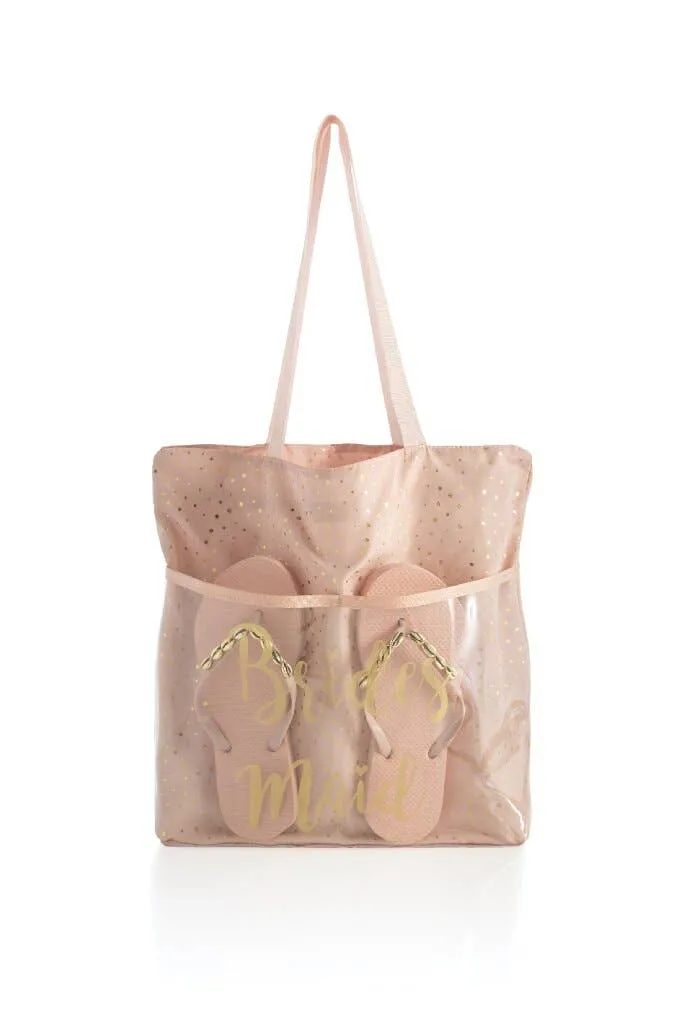 LG Bridesmaid Tote Bag & Flip Flop Set