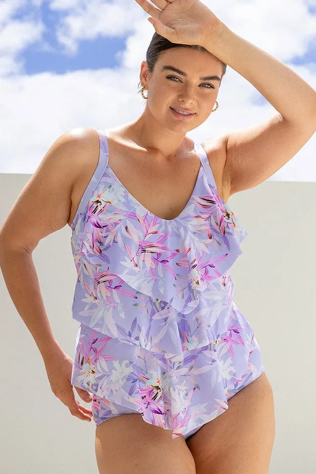 Lilac Florence Curvy 3 Tier Tankini Top