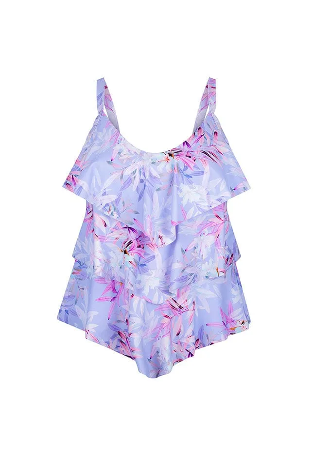 Lilac Florence Curvy 3 Tier Tankini Top