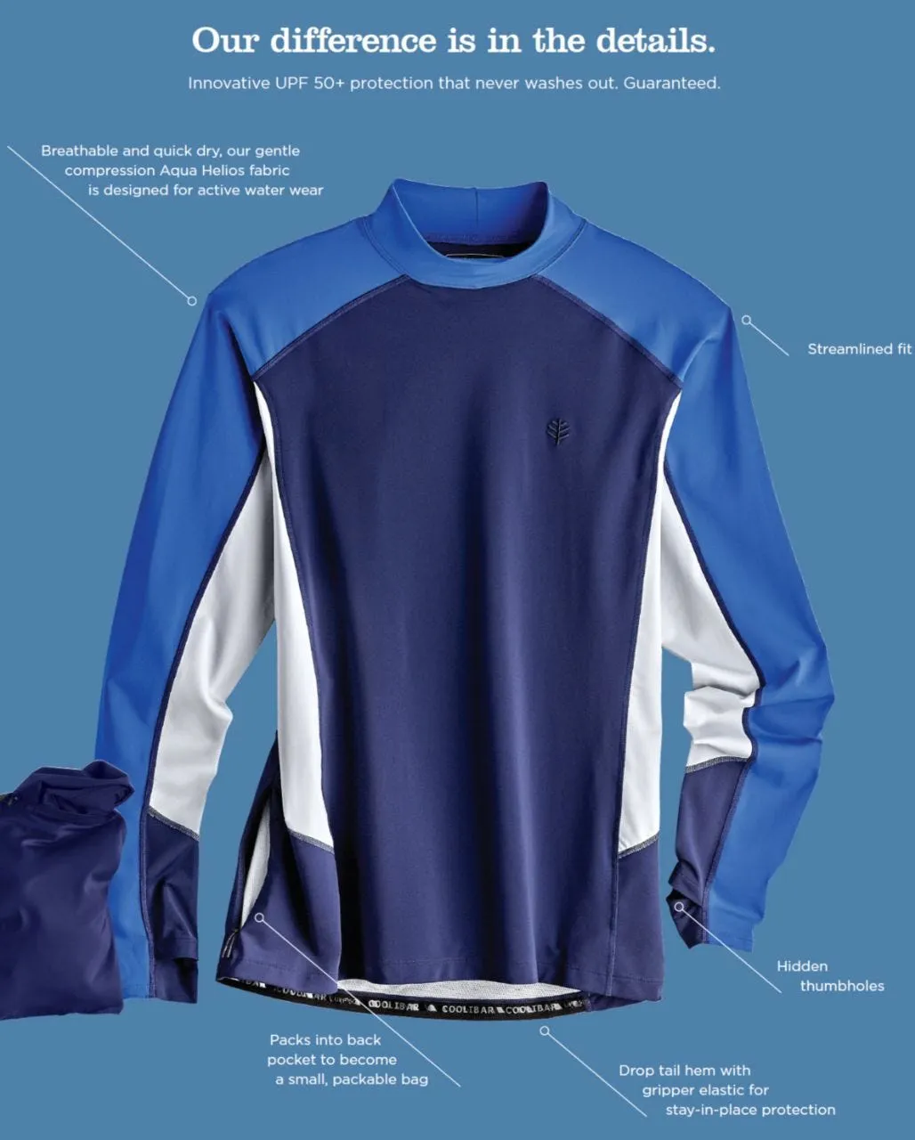 Men's Point Break Rash Guard  |  Navy Colorblock