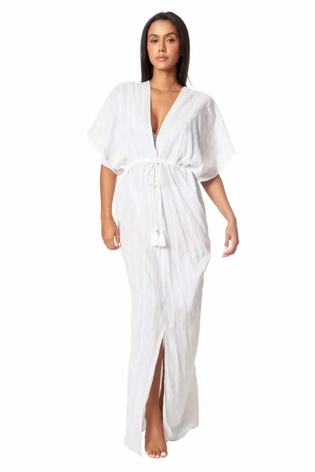 Moda Long Kaftan-Style Robe And Beachwear Cover Up