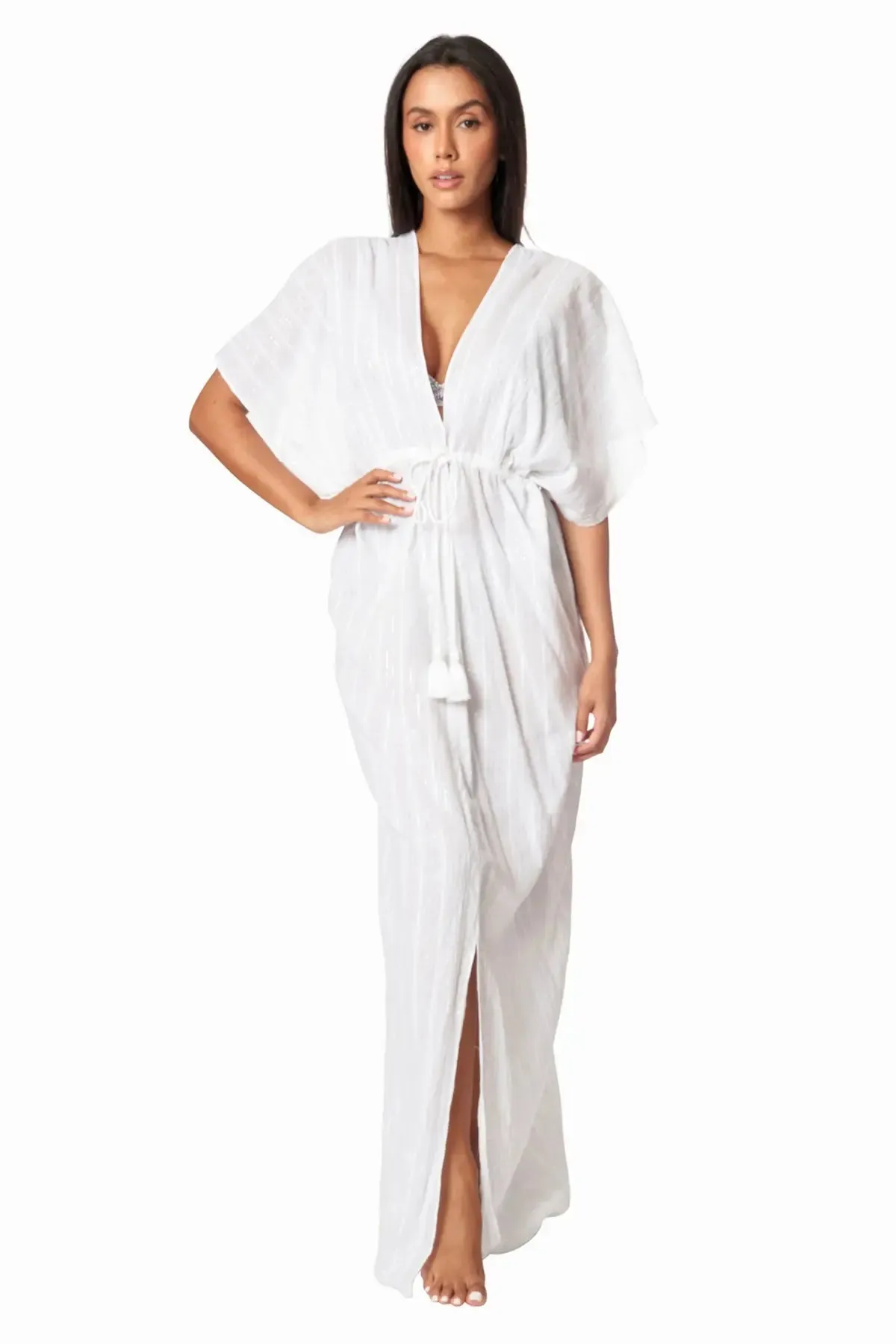 Moda Long Kaftan-Style Robe And Beachwear Cover Up