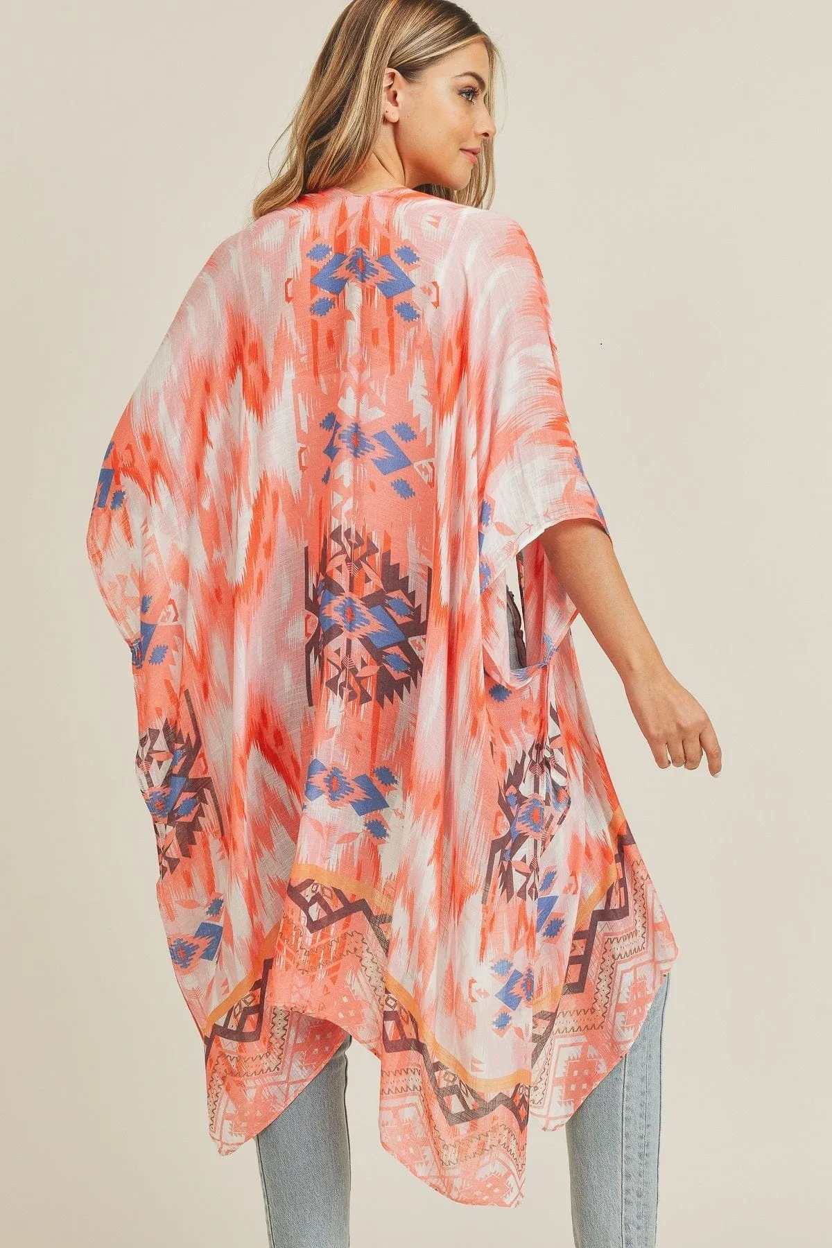 MS0245 Tie Dye Boho Summer Kimono