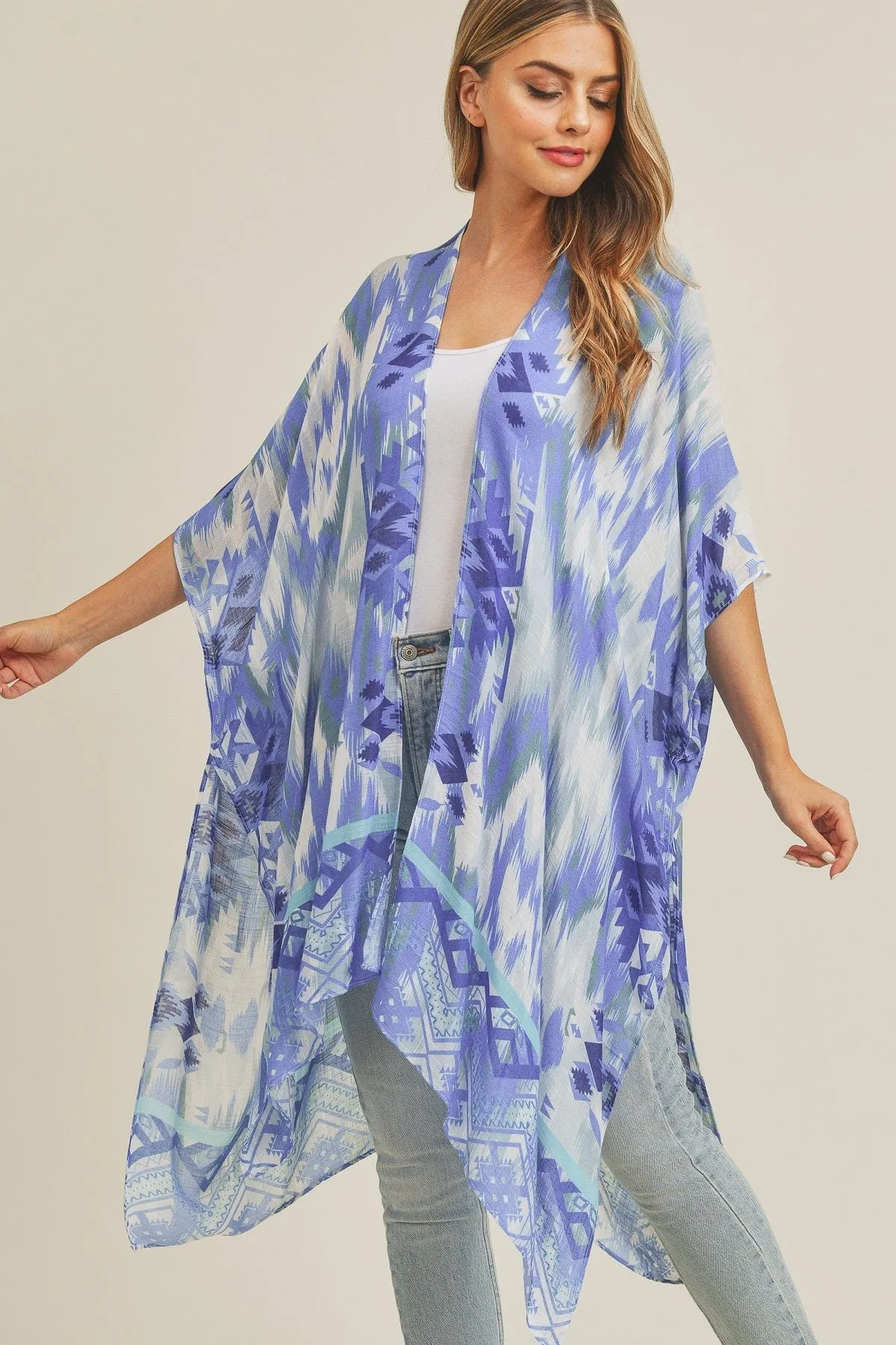 MS0245 Tie Dye Boho Summer Kimono