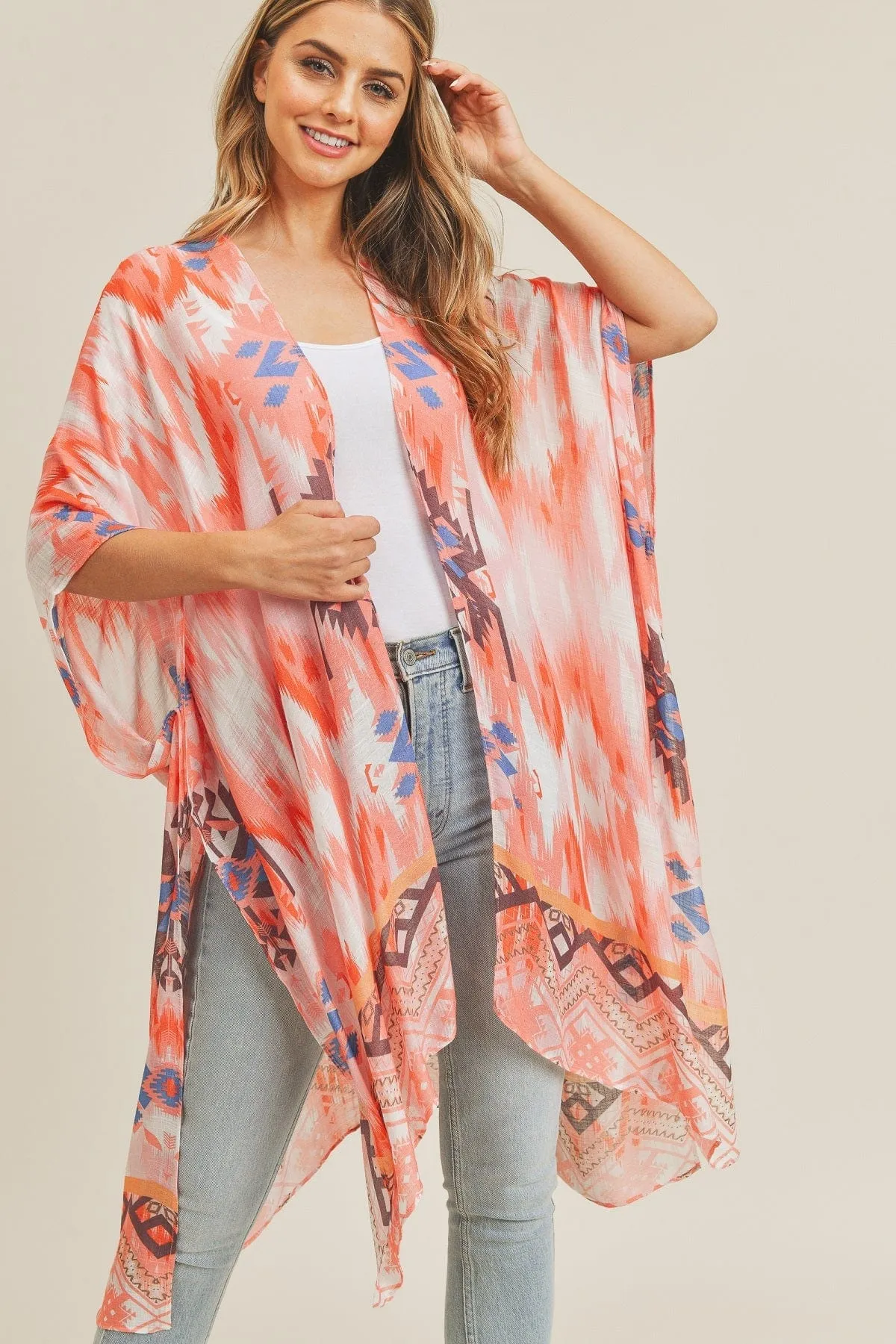 MS0245 Tie Dye Boho Summer Kimono