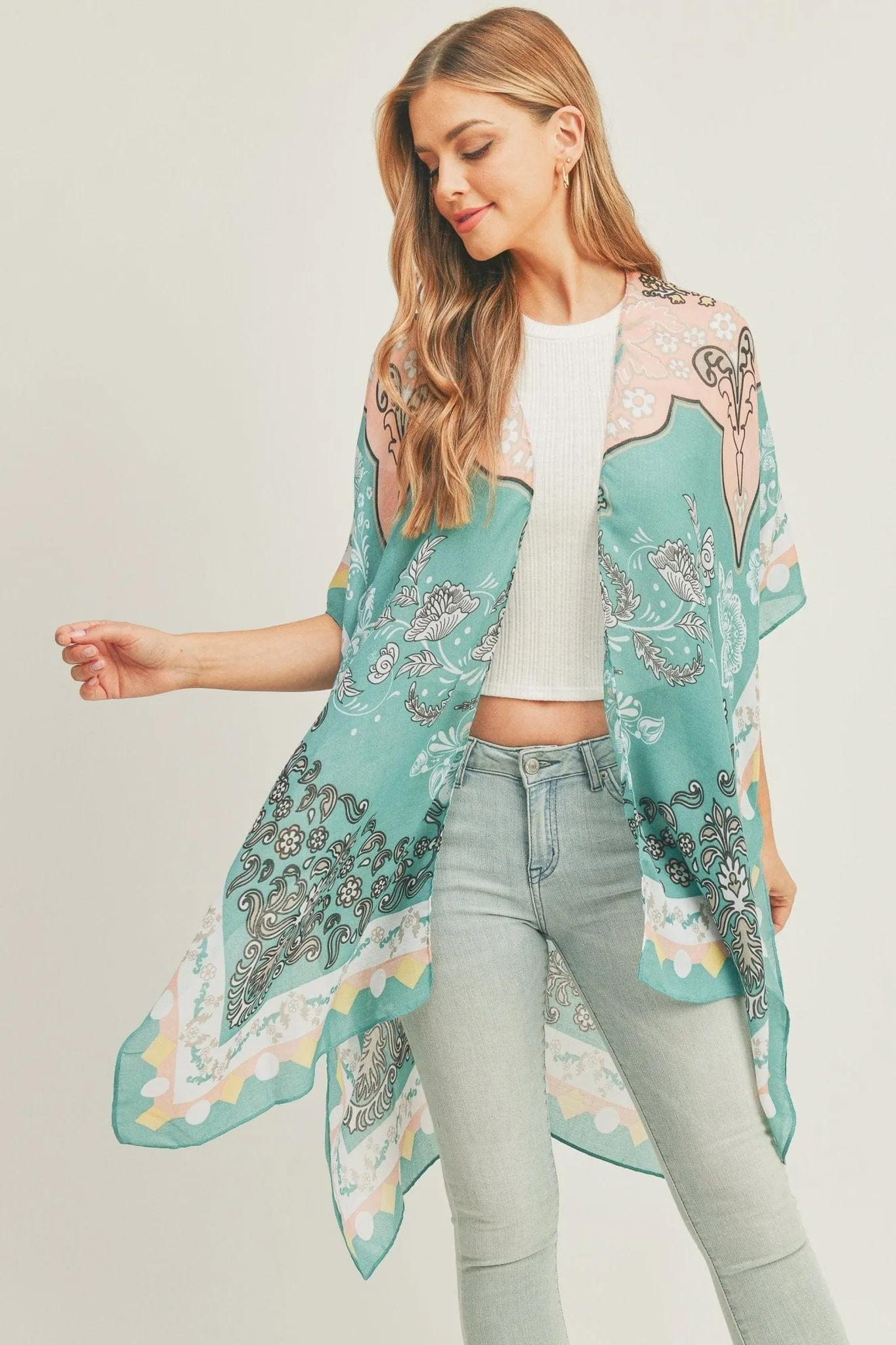 MS0285 Helena Boho Print Kimono