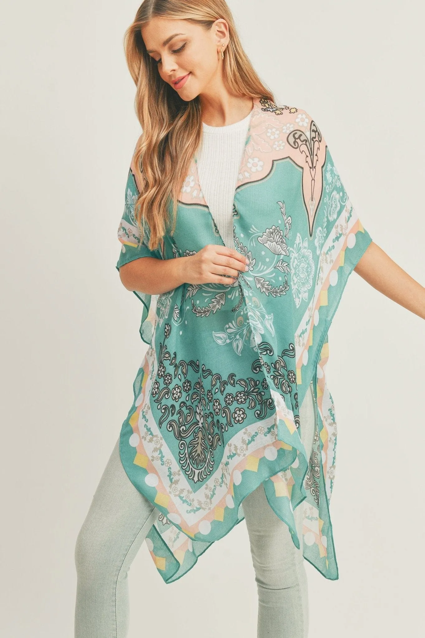 MS0285 Helena Boho Print Kimono