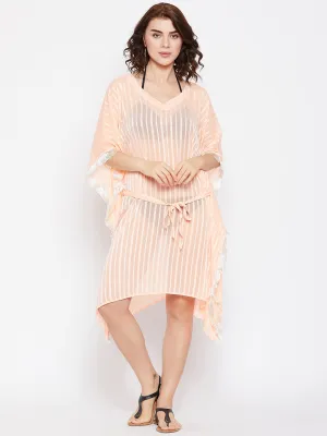 Peach Stripes Resort Kaftan - (Clearance - Final Sale)