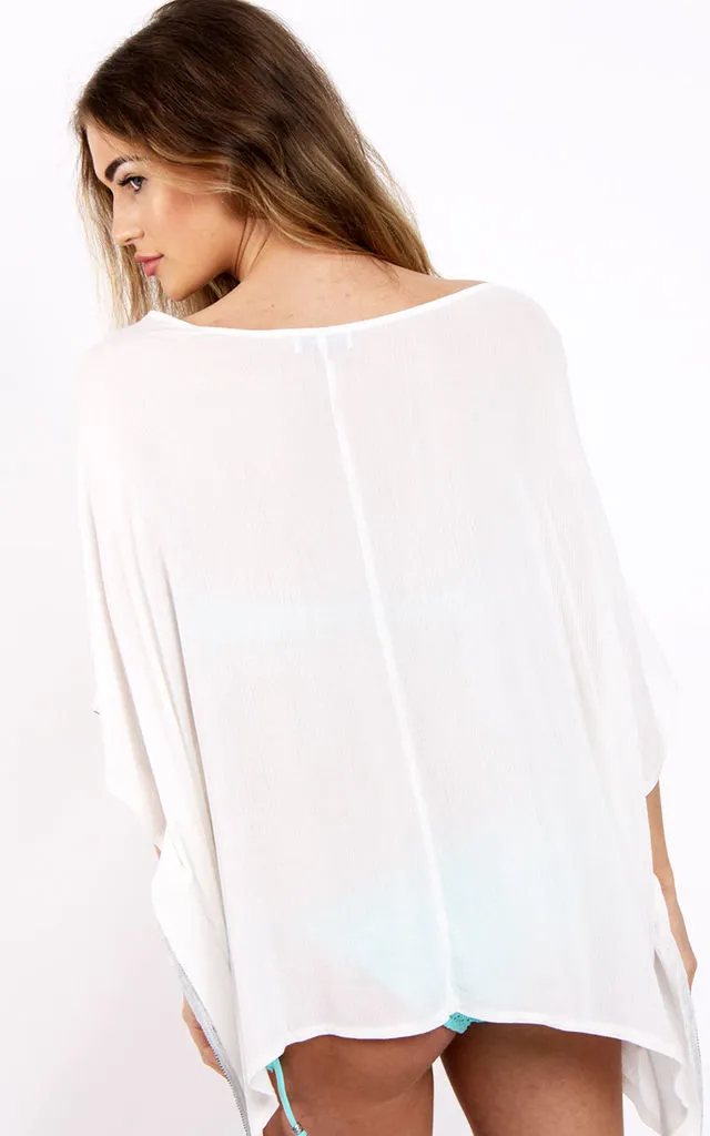 Sequins Embellishment Kaftan Top Cover Up