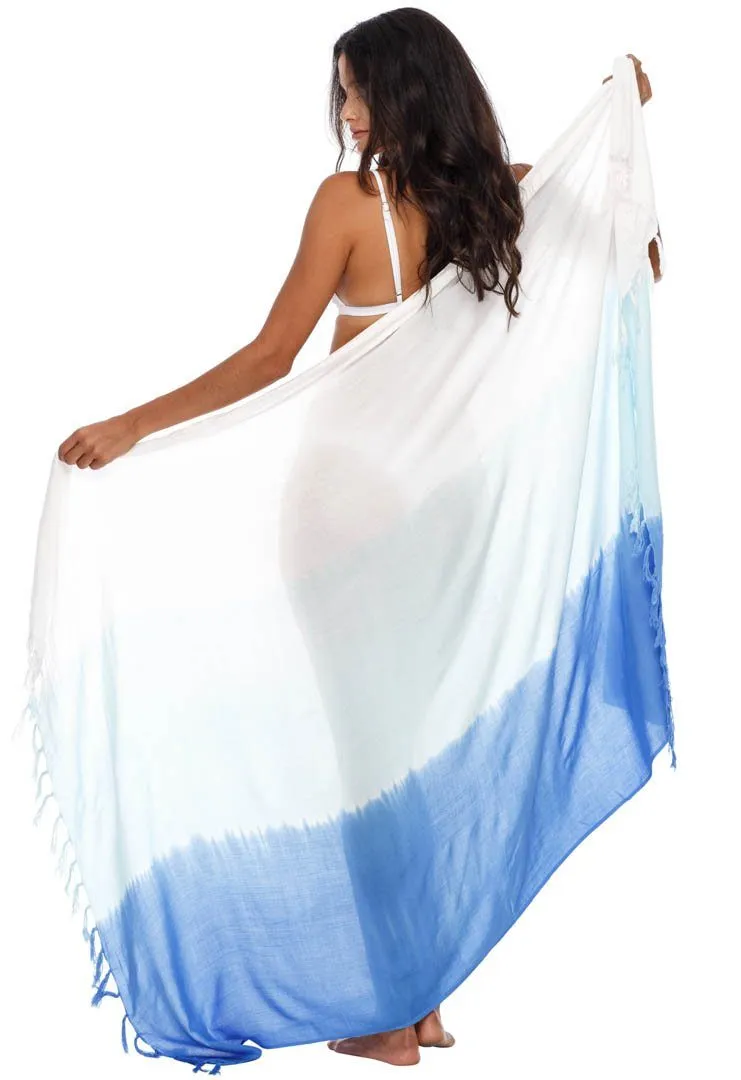 SHU-SHI Sarong Wraps For Women Beach Cover Up Skirt Swimsuit Wrap Pareo Coverups Ombre Tie Dye