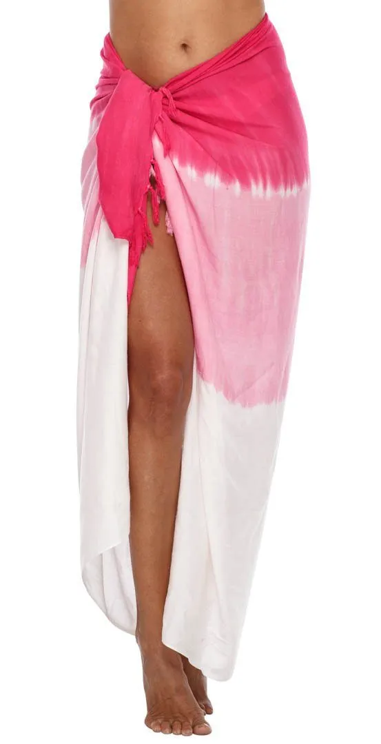 SHU-SHI Sarong Wraps For Women Beach Cover Up Skirt Swimsuit Wrap Pareo Coverups Ombre Tie Dye