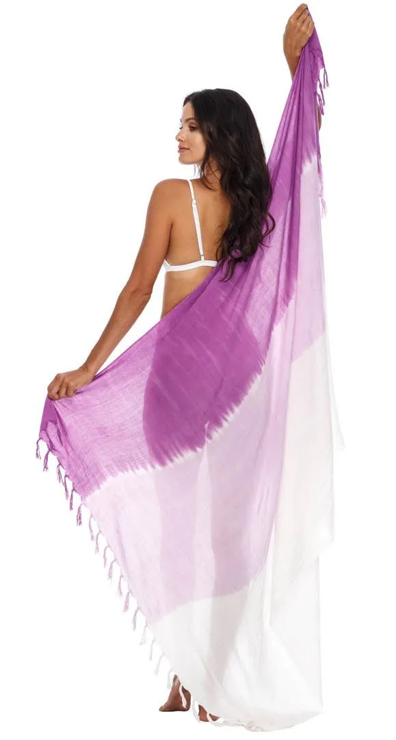 SHU-SHI Sarong Wraps For Women Beach Cover Up Skirt Swimsuit Wrap Pareo Coverups Ombre Tie Dye